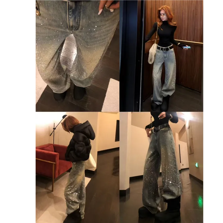 婉君【压轴爆闪裤】重磅加绒or不加绒四季爆闪牛仔裤LWJ25D4K3610