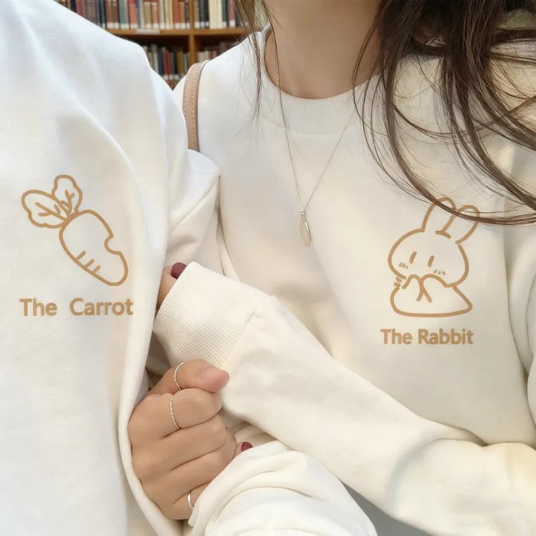 【两件装】情侣装圆领卫衣无帽2025新款秋冬季网红超火高级感外套装