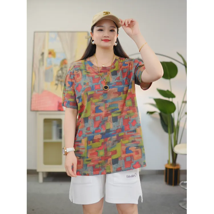 大码显瘦女装时尚优雅休闲遮肉上衣