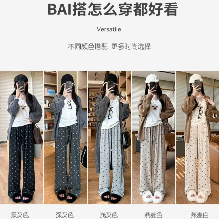 夏季印花外穿蝴蝶结阔腿裤女装裤子女高腰直筒慵懒短裤女款夏天