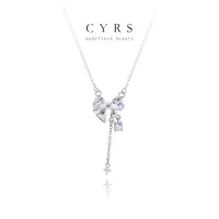 钛钢项链克芮司Cyrs|ins蝴蝶结轻奢小项链钛钢辣妹项链百搭时尚