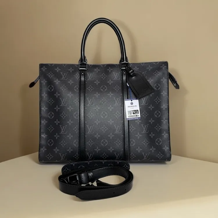 95新 LouisVuitton/路易威登 4711/男士时尚芯片款黑老花公文包