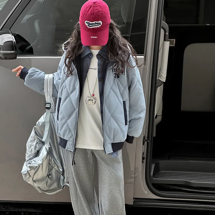 【双面穿】女童加厚外套秋冬装2025新款洋气时髦女孩高级感夹棉衣潮