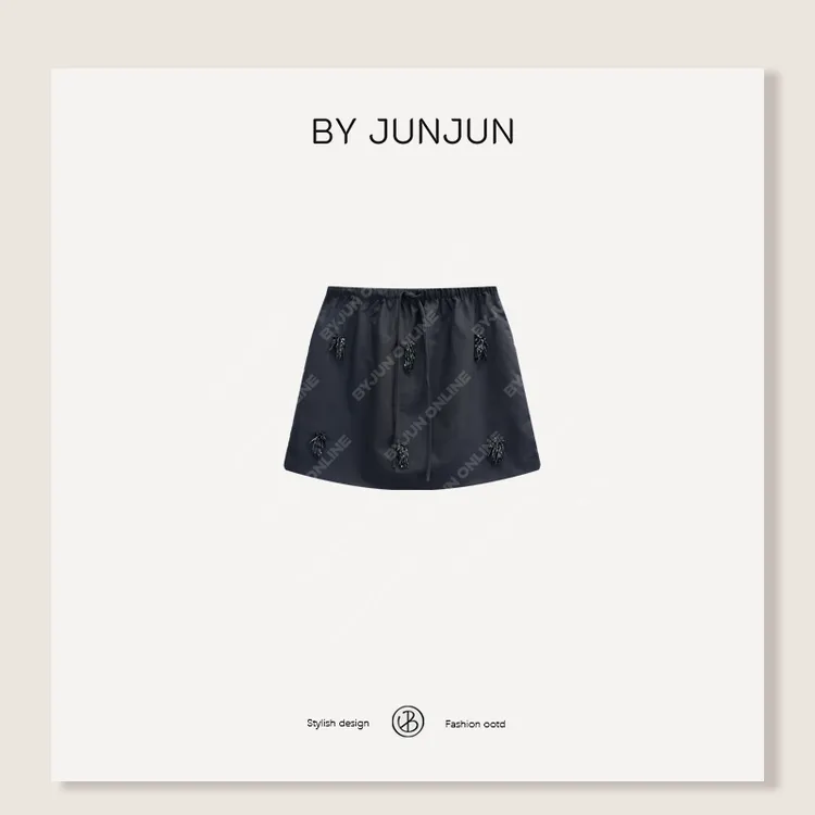 ByJunjun【典藏】手工钉珠半裙夏季高级定制款短裙C25Q11538