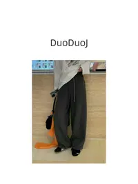 【DuoDuoJ】【弯刀休闲裤9637】秋款韩系休闲百搭抽绳直筒休闲裤