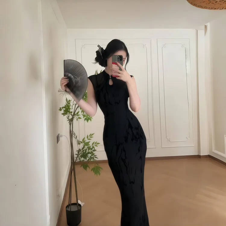 【运补6-8r】高级感新中式改良提花旗袍裙高贵气质修身收腰包臀裙