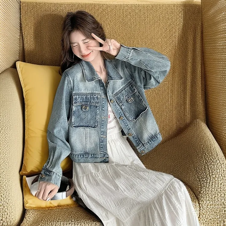 首发现货2025春装新款牛仔短外套