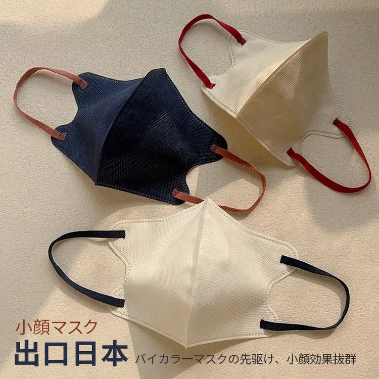 出口装日式品质撞色耳带立3d口罩一次性不勒耳秋冬防护口罩独立