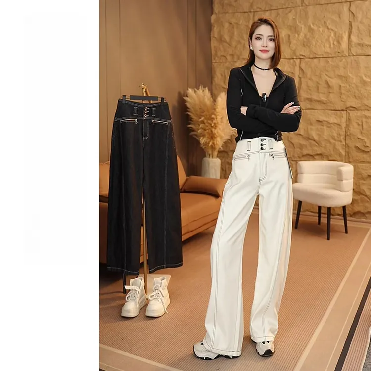 【罗马假日】美式弯刀裤2025春季重工新款潮流弯刀牛仔裤女