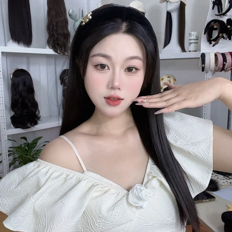 发箍假发甜美减龄懒人神器发箍假发推荐水波纹微卷大波浪