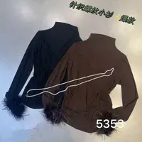D5353新款半高领毛毛袖打底衫女修身显瘦正肩内搭气质T恤上衣