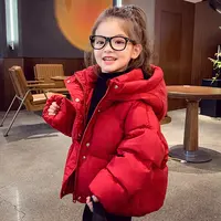 【现现】米米哈罗女童冬装洋气保暖连帽百搭白鸭绒羽绒服外套D24556