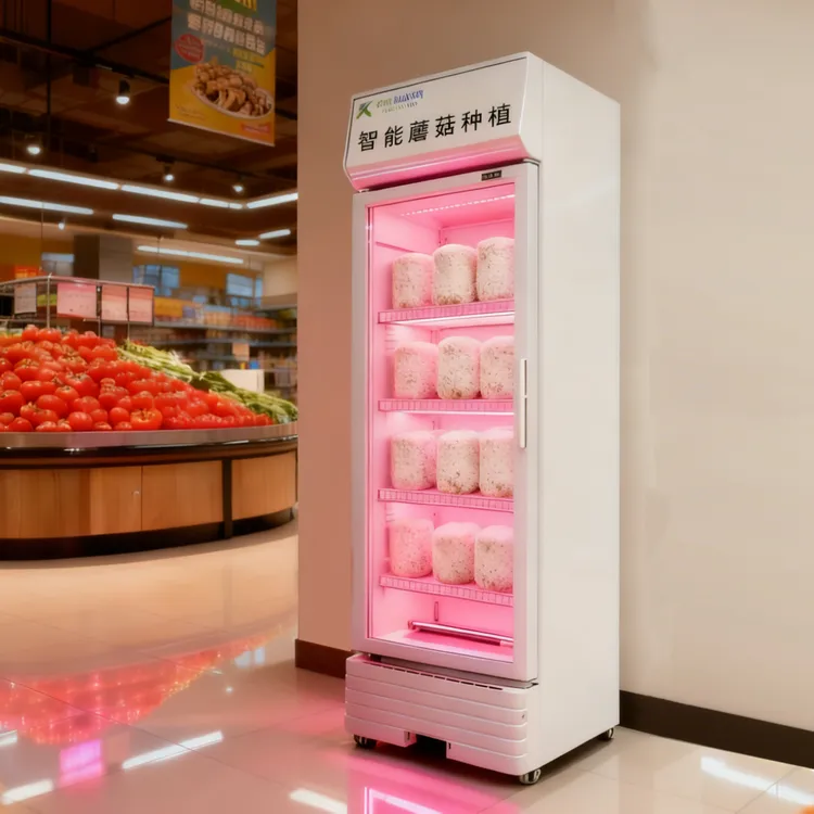 智能蘑菇种植柜超市菌菇保鲜制冷制热加湿一体