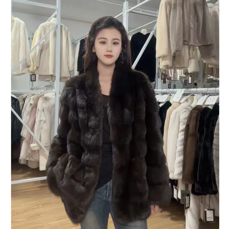 2025新款女装进口俄罗斯紫貂皮草外套女海宁皮草