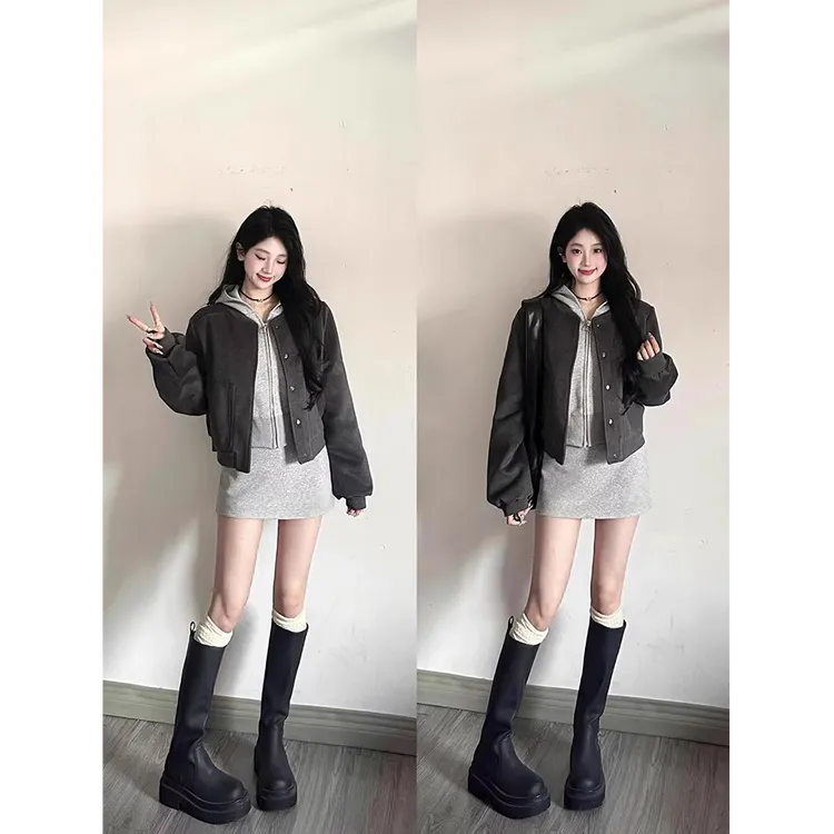 休闲运动套装女棒球服夹克卫衣外套短裙一整套ootd秋冬季2025新款