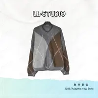 妙兮秋季新款时尚宽松百搭设计款撞色套头圆领毛针织衫*20252625