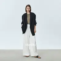 满目ManMu2025秋款气质廓形通勤松弛感双排扣翻领西装350020