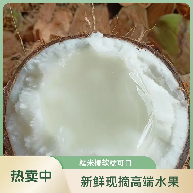 正宗当季糯米椰高端现摘新鲜水果进口泰式糯米椰子网.红水果甜品