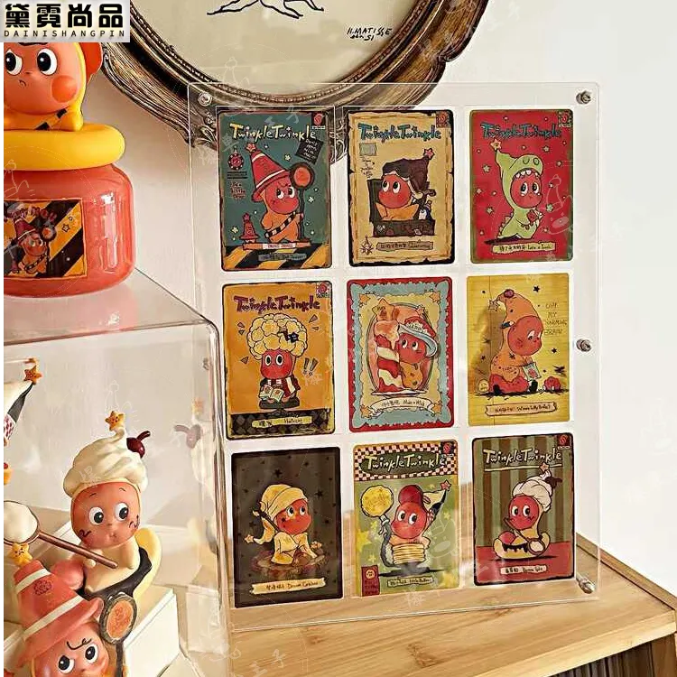 小卡透明展示架爱豆相片展示星星人卡片收纳架亚克力卡册桌面摆件