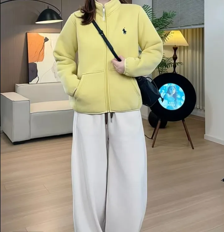 冬季加厚保暖拉链宽松时尚立领休闲款卫衣外套刺绣开衫D-1188