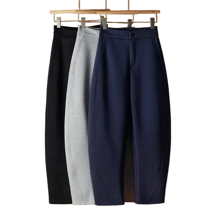 高腰弯刀裤女九分秋冬新款宽松加绒加厚显瘦窄版镰刀裤香蕉裤子