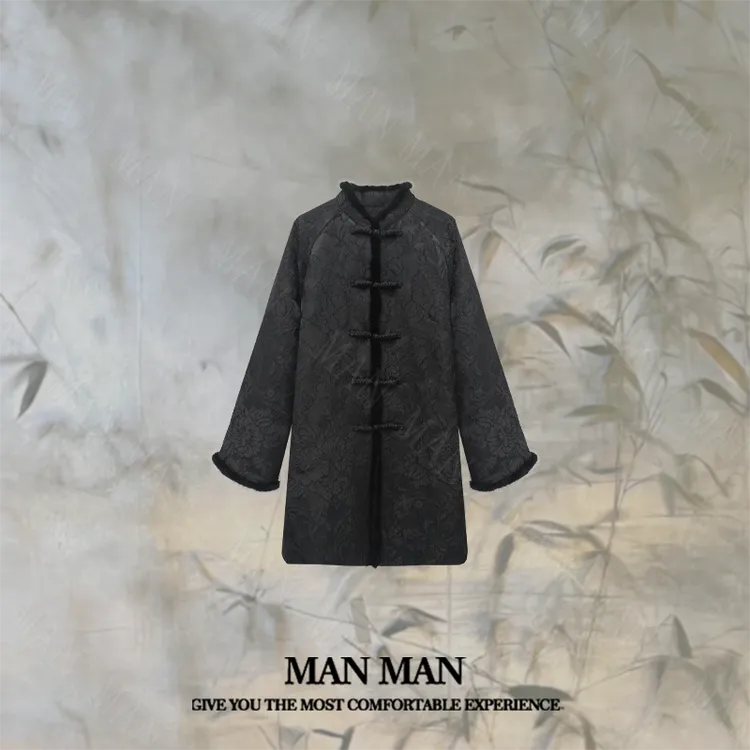 满满出品-『墨羽华章貂毛国风棉服』25482气质重工时尚百搭保暖舒适