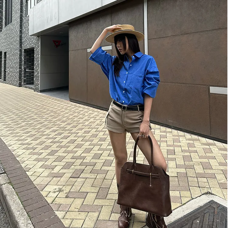 美式街头百搭高腰短裤女2025春季辣妹包臀直筒休闲显瘦工装短裤女