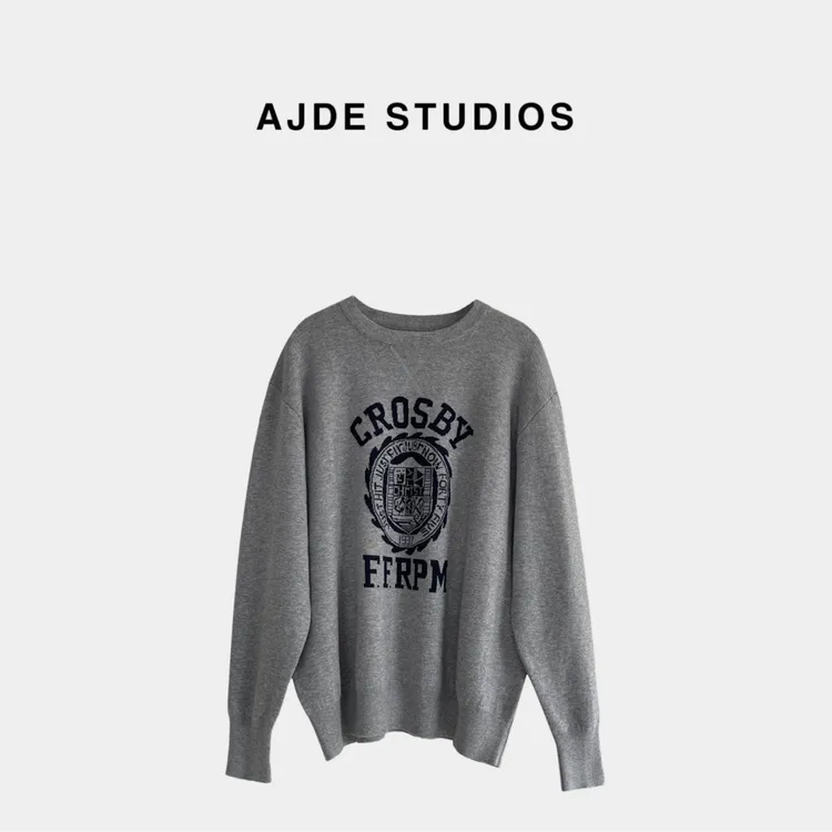 AJDE｜美式提花针织卫衣秋冬穿搭QZ