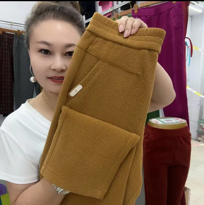 86822  女士雪尼尔萝卜裤休闲裤