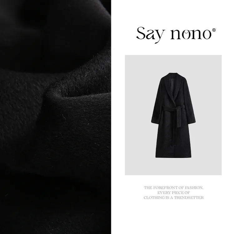 懒猫nono│Saynono 云朵触感苏丽羊驼束腰大衣/BL6899906