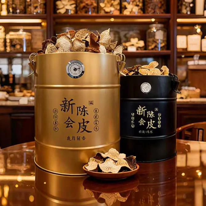 至臻邮选 2024年新会东甲大红柑皮生晒收藏1000克金桶装