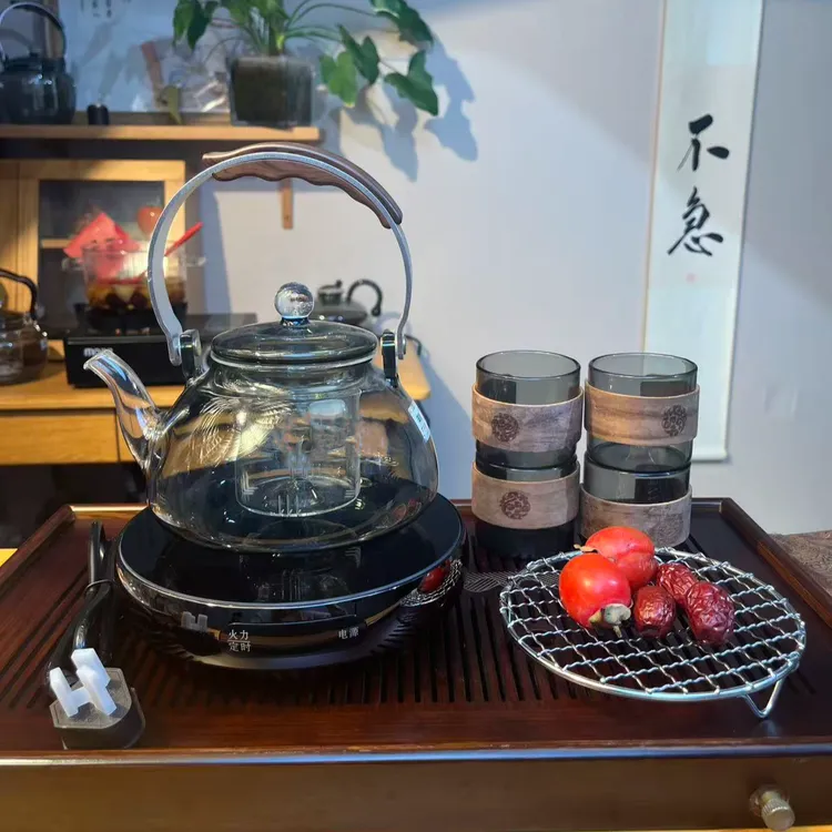 茶艺茗超薄铝合金边框电陶炉1300W煮茶蒸茶围炉煮茶多功能Q19A