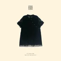 OYBN欧阳贝妮【思缈】微胖大码气质国风蕾丝拼接短袖上衣6032