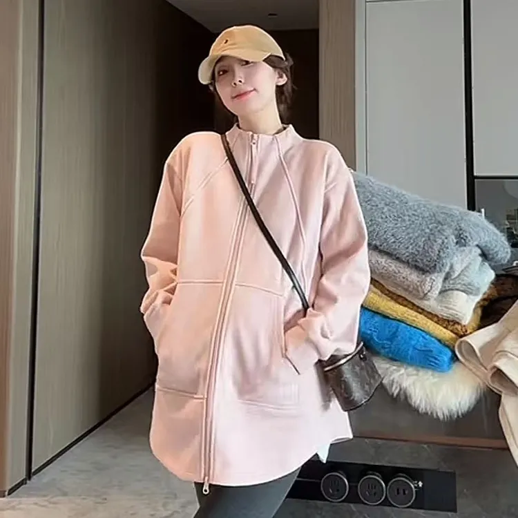 徐靖靖【立领卫衣】韩版加绒加厚开衫时尚洋气百搭宽松外套2509227