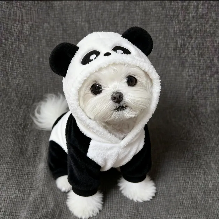 小狗狗衣服秋冬季可爱熊猫变身装雪纳瑞比熊泰迪中小犬猫咪保暖用
