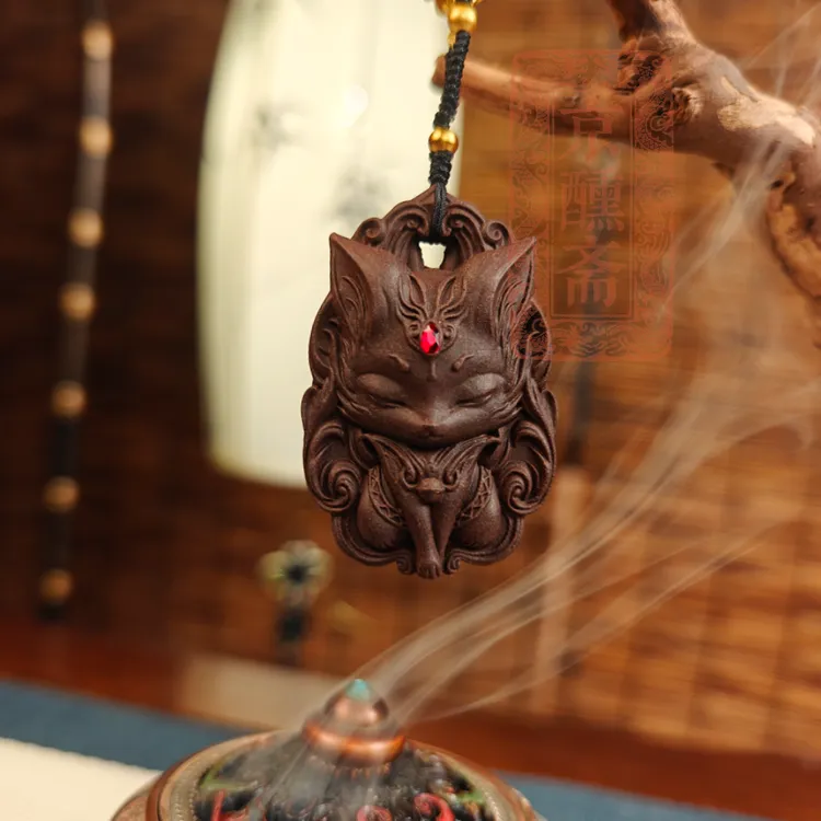 京醺斋小凤九-九尾狐合香牌镶嵌工艺非遗技艺砂金福禄寿喜财女