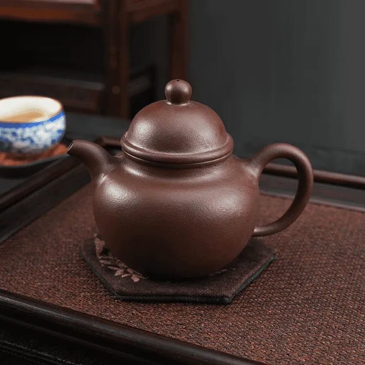 正宗宜兴紫砂茶壶原矿老紫泥掇球壶大容量功夫茶具高档家用泡茶壶