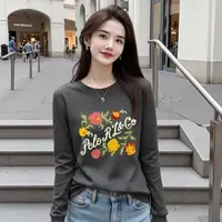 【月下花丛】秋装内搭上衣t恤女款长袖时尚打底衫早秋女装套头衫