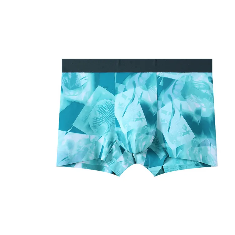 贾鲁萨加高端时尚夏季男士冰丝亲肤速干印花无痕透气四角内裤