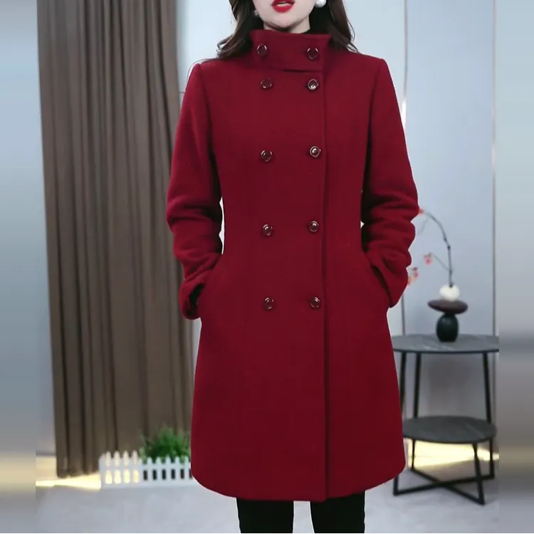 新款加厚保暖时尚修身显瘦女装休闲气质洋气外套中长款