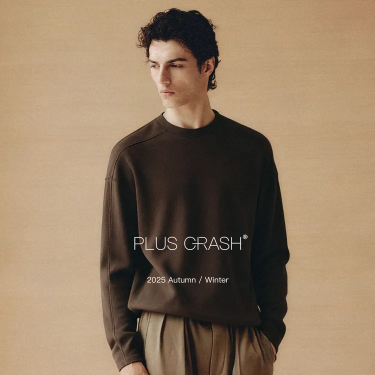 PLUS CRASH必入结构口粮打底绵羊毛混纺圆领保暖舒适内搭男女同款
