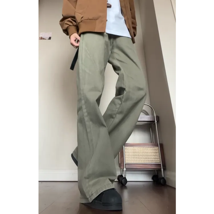 美式ins高街纯棉水洗牛仔裤男秋季新款cleanfit潮牌宽松直筒裤子