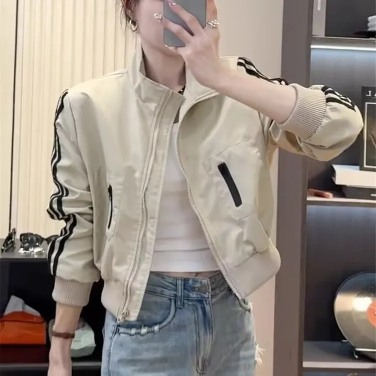 美式立领棒球服外套女2025年春季新款小个子时尚百搭短款夹克上衣
