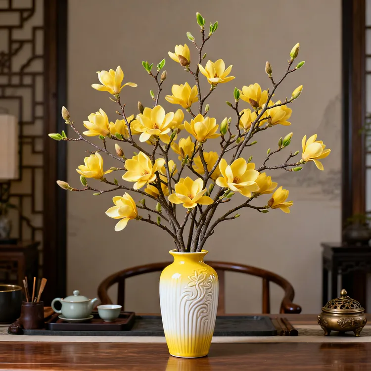 【水培玉兰花枝条】鲜切枝条带花苞遇水开花室内客厅耐寒年宵花卉