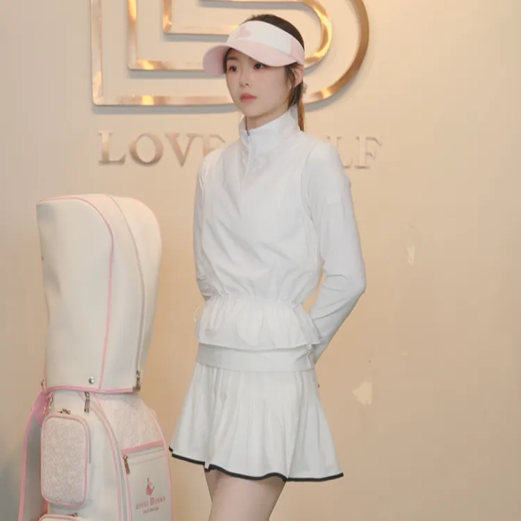 高尔夫25年新款春秋季女款上衣早秋长袖速干透气立领防风假两件套