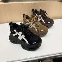 增高9CM 新款系带老爹鞋厚底内增高小个子女鞋T010