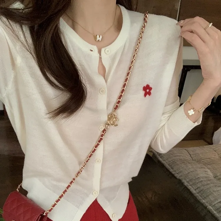 【TBY】新品春季薄款长袖防晒羊毛针织衫显瘦开衫温柔外搭