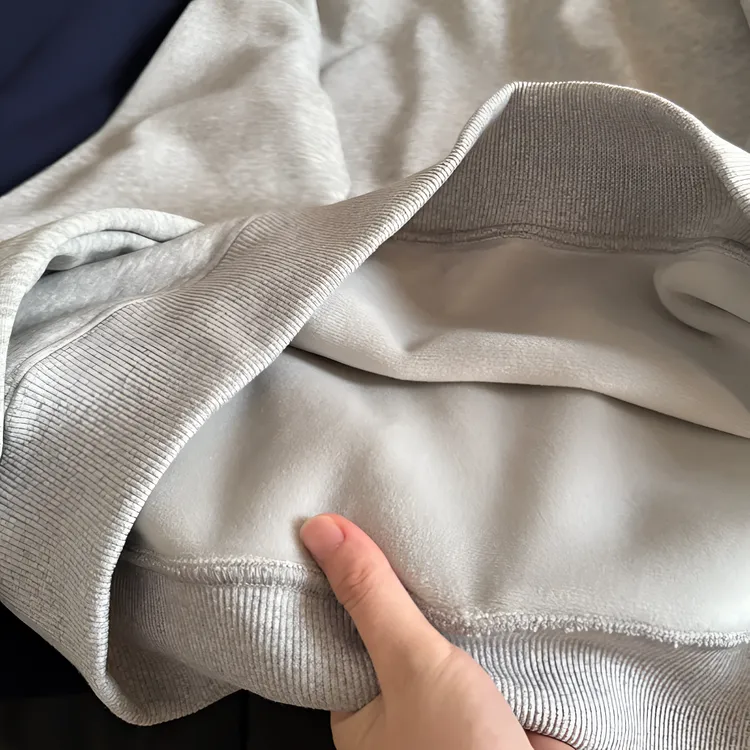 复古麻灰色重磅加厚加绒亲肤打底卫衣秋冬款浅灰色银狐绒保暖打底