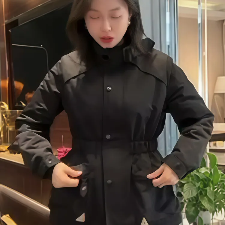 2025秋款加厚纯色外套棉服立领防风秋季女士长袖连帽休闲女短款