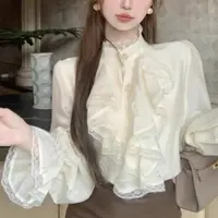 新款7641显瘦复古气质时尚百搭小众上衣宽松